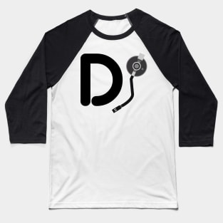 Dj Disc Jockey Turntable Arm Design Music Inspired Baseball T-Shirt